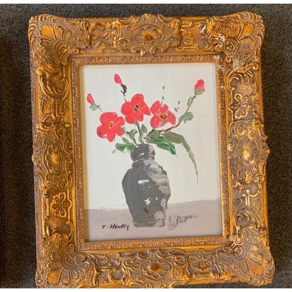 4 Vintage Ornate Gold Wood Frame Oil Painting - Picture 4 of 10